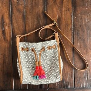 Fossil Tan and Cream Women's Hand Bag